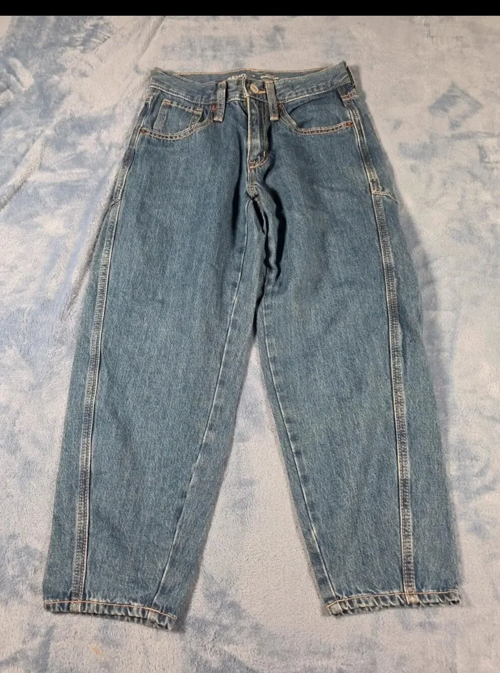 Old Navy High Rise Barrel Leg Jeans Medium Wash Girls Size 10